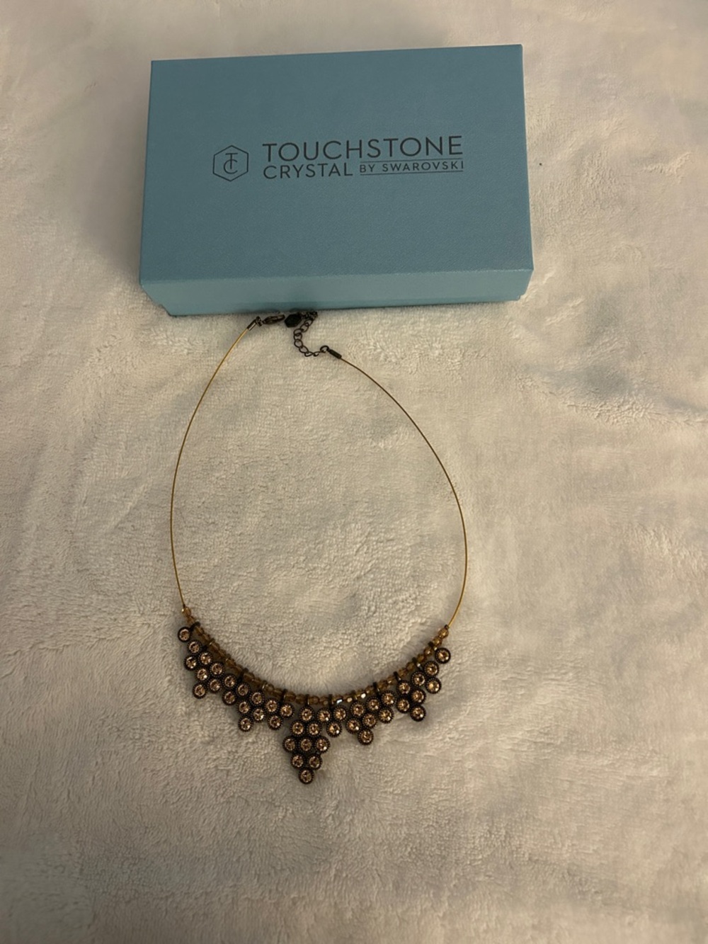 Touchstone Crystal Bronze-Tone Crystal Bib Necklace